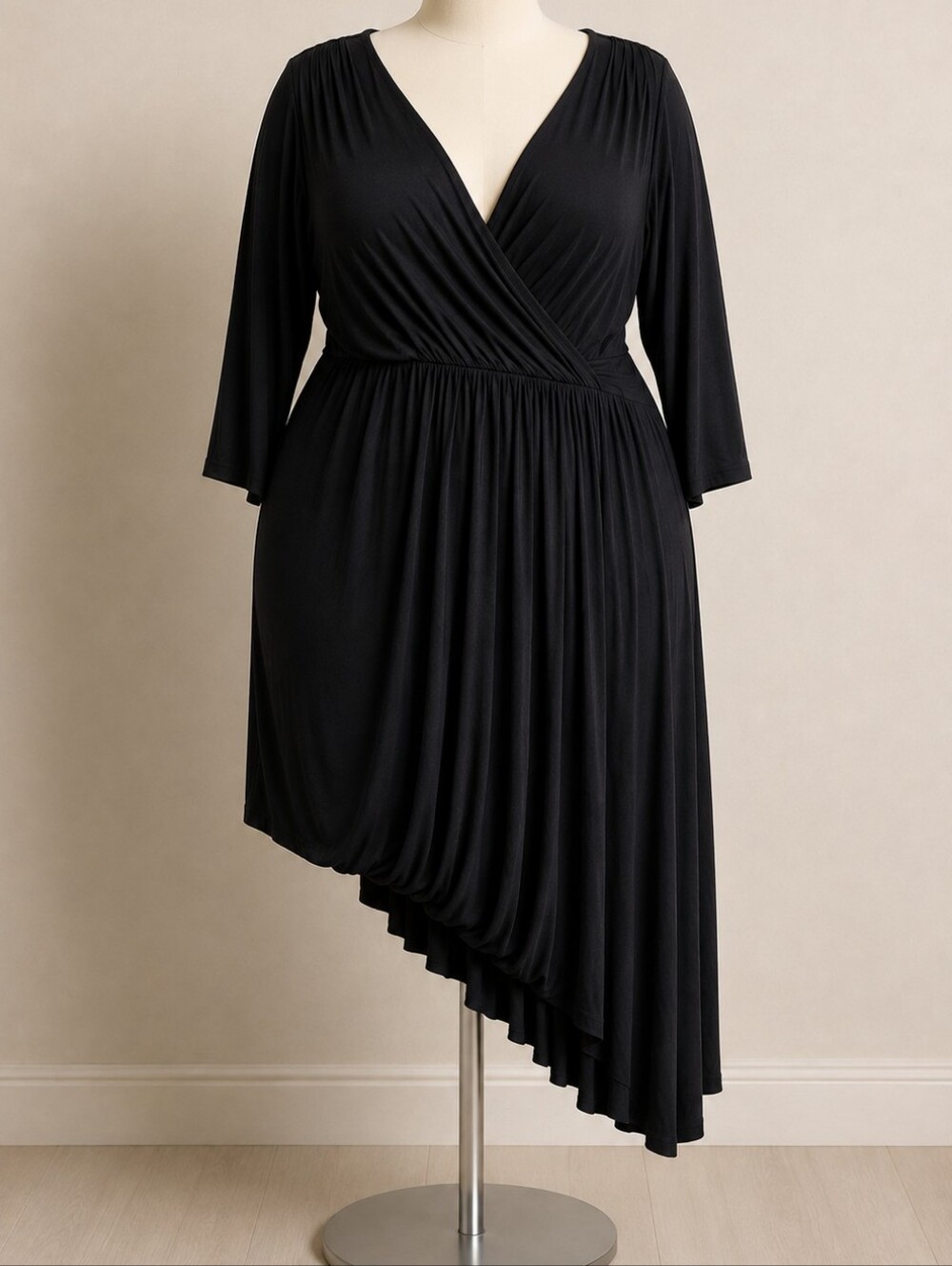 Lane Bryant Asymmetrical Black Casual Dress